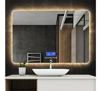 Specchio per il trucco del bagno intelligente Bluetooth rettangolare con luce a LED specchi da appendere alla parete con retroilluminazione antiappannamento a induzione del corpo umano