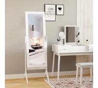 Specchio per il trucco del piede reclinabile nordico HOMCOM per soggiorno camera da letto bianco