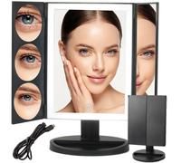 Specchio per il Trucco Make up retroilluminato con Led Ingrandimento X3 X5 X10
