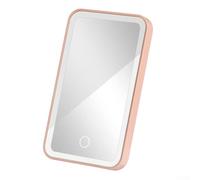 Specchio per il trucco per visiera dell'auto con batteria ricaricabile USB, luminosità e temperatura del colore regolabili a LED, sensore touch per un facile funzionamento (rosa)