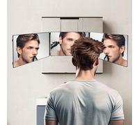 Specchio per il trucco ricaricabile a 3 ante, rotazione a 360 gradi, con gancio regolabile e specchio tripartito per lo styling, in all'ingrosso Colore unicovetro