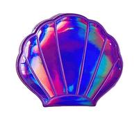 Specchio per il trucco Specchio per il trucco a forma di conchiglia Specchio ingranditore 2X Specchio tascabile pieghevole per vanità portatile Specchio compatto per mani cosmetiche (viola) Attractive