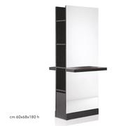 Specchio per parrucchiere bifacciale con mensole doppio operatore due specchi taglio capelli barbiere parrucchiere