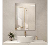 byecold Specchio per riscaldamento a infrarossi, 450 Watt, riscaldamento a specchio, a infrarossi, 80 x 60 cm, specchio da bagno, riscaldamento elettrico, piastra riscaldante da parete, pannello di