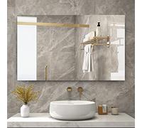Specchio per riscaldamento a infrarossi, 580 Watt, riscaldamento a specchio, a infrarossi, specchio da bagno, 100 x 60 cm, specchio da bagno, riscaldamento elettrico, piastra di riscaldamento da