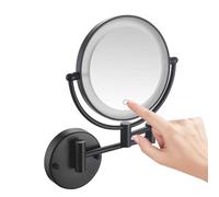 Specchio per Trucco a Parete 8 "Mirror di ingrandimento 1x/ 10x Specchio per Trucco a Doppia Faccia di vanità - per Specchio da Barba da Bagno Black,USB