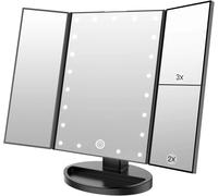 Specchio per Trucco con Luce Specchio Cosmetico Triplo con ingrandimento 2X/3X