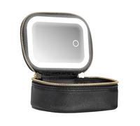 Specchio per trucco, custodia per cosmetici leggera, borsa per cosmetici illuminata a tre livelli di luminosità ricaricabile tramite USB, accessorio glam portatile, festa in piscina per treno da viagg