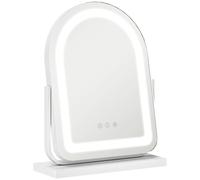 Specchio per trucco Homcom con luce con 3 modalità di illuminazione regolabili Bianco