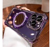 Specchio per trucco magnetico trasparente e ammortizzante, compatibile con iPhone 17/6/7/8/X/XS/XR/11/12/13/14/15/16e, Galaxy S22/23/24, A04/05/06/A07/A17/A14/A15/A16/A24/A25/A34, Note 7/8/9/10/11/12/