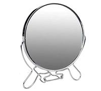 Specchio Per Trucco, Specchio Per Trucco Bifacciale da Tavolo da 6 Pollici con Rotazione del Supporto Specchio Ingranditore in Piedi Specchio Portatile con Struttura in Metallo, Specchio Cosmetico Per