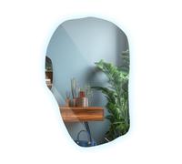 Specchio per Vestirsi 100x65 cm Forma Irregolare Asimmetrico Illuminato con LED Luce Fredda Senza Cornice da Appendere per Make Up e Decorazione della Camera, Soggiorno, Bagno