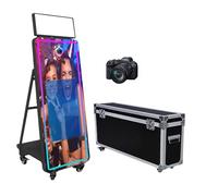 Specchio Photo Booth 32 pollici touch screen Magic Mirror Booth macchina DSLR Photobooth Selfie 152 pollici Photobooth macchina per festa di nozze evento (nero, cabina fotografica + fotocamera)