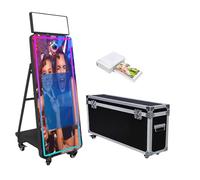 Specchio Photo Booth 32 pollici touch screen Magic Mirror Booth macchina DSLR Photobooth Selfie 152 pollici Photobooth macchina per feste di nozze eventi (nero, cabina fotografica + stampante)