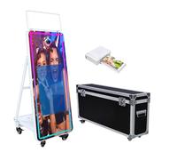 Specchio Photo Booth 32 pollici touch screen Magic Mirror Booth macchina DSLR Photobooth Selfie 152 pollici Photobooth macchina per feste di nozze evento (bianco, cabina fotografica + stampante)