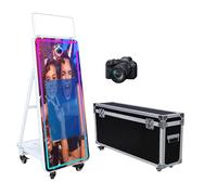 Specchio Photo Booth 32 pollici touch screen Magic Mirror Booth macchina DSLR Photobooth Selfie 152 pollici Photobooth macchina per feste di nozze evento (bianco, cabina fotografica + fotocamera)