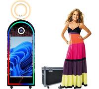 Specchio Photo Booth 43 "Touch Screen Portatile Specchio Magico Photobooth Macchina con Luci Selfie per Eventi Feste di Nozze Celebrazione