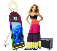 Specchio Photo Booth 43 "Touch Screen Portatile Specchio Magico Photobooth Macchina con Luci Selfie per Eventi Feste di Nozze Celebrazione