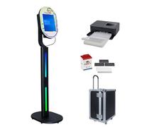 Specchio Photo Booth con stampante Touch Screen da 13,3 pollici fotocamera integrata 1600 W portatile selfie Photo Booth Machine luce RGB per festa di nozze evento noleggio volo caso (nero, specchio