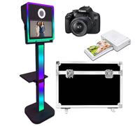 Specchio Photo Booth con Touch Screen (Nero B, Macchina+Fotocamera+Mini Stampante)
