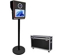 Specchio Photo Booth da 15,6 pollici, touch screen, specchio magico, cabina fotografica portatile DSLR, macchina per selfie per eventi, matrimoni, feste, danza, Natale (nero, solo macchina)