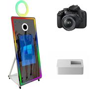 Specchio Photo Booth Magic Mirror Selfie Photobooth Macchina Touch Screen RGB Anello Luci e Telaio LED Portatile per Festa di Nozze Eventi Pack con Flight Case