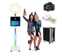 Specchio Photo Cabina Macchina Touch Screen 15,6 pollici con DSLR Fotocabina con Flight Case APP Telecomando per Noleggio Feste d'affari (macchina+fotocamera+Mini stampante)