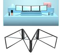 Specchio Pieghevole 360 Gradi - Portatile per Trucco e Taglio Capelli, Auto-Styling e Visione Parte Posteriore