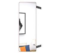 Specchio pieghevole push-pull girevole a forma di rosa, specchio a corpo intero invisibile estraibile con guida scorrevole per armadio, 110 x 40 cm, ideale per decorare la casa e risparmiare spazio