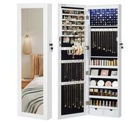 SPECCHIO PORTAGIOIE CON 6 LUCI A LED ALTO 120 CM ARMADIETTO BIANCO E NERO