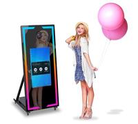 Specchio portatile Photo Booth, 65 pollici Selfie Touch Screen Macchina Photobooth con anello luminoso RGB e custodia da volo, per eventi, feste, noleggio matrimoni