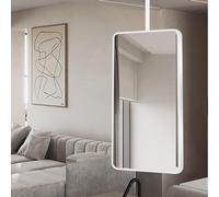 Specchio Quadrato per Montaggio A Soffitto, Specchi per Trucco da Toeletta con Cornice in Metallo E Braccio, Specchio Ad Asta per Appendere per Soggiorno, Camera da Letto, Spogliato, 40cmx70cm