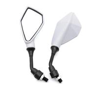 Specchio regolabile 2 specchietti retrovisori per moto da 10 mm, convessi, grandangolari, regolabili, per manubrio, specchietti retrovisori laterali(Wit)