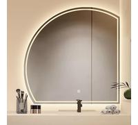 Specchio retroilluminato a LED da 60 cm, dimmerabile, da parete, per bagno, 3000 K/4000 K/6000 K, temperatura di colore regolabile, design a taglio destro, decorazione moderna per la casa