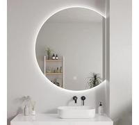 Specchio Retroilluminato LED Semicircolare, Dimmerabile a 3 Colori, Toeletta Trucco Rasatura Parrucchiere Doccia Irregolare Specchio Da Parete con Luci, Interruttore Touch(Right Cut,50*45 cm)