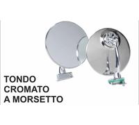 SPECCHIO RETROVISORE ESTERNO TONDO CROMATO A MORSETTO PER FIAT 500 EPOCA F L R