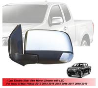 Specchio retrovisore laterale elettrico cromato LH adatto a Isuzu DMax D-Max ...
