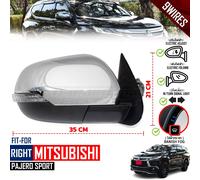 Specchio retrovisore lato RH elettrico 9W con segnale per Mitsubishi Pajero...