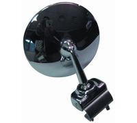 SPECCHIO RETROVISORE TONDO CROMATO A MORSETTO PER FIAT 127 72>77 UNIVERSALE