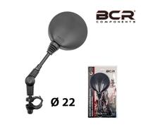SPECCHIO RETROVISORE UNIVERSALE DX/SX SCOOTER CON SNODO E FASCETTA NERO TONDO