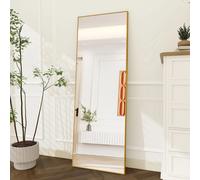 Specchio rettangolare a figura intera 164x54 cm, specchio da terra e da parete 2 in 1, specchio a figura intera con cornice in alluminio, grande specchio da terra per camera da letto, soggiorno,