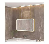 Specchio Rettangolare a LED da Appendere con Pulsante a sfioramento, Illuminazione per Camera da Letto, corridoio e Soggiorno, Specchio con Asta da Appendere, 3 Colori di Illuminazione e lum