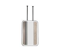 Specchio rettangolare bifacciale da appendere, specchio decorativo da appendere, illuminazione a LED, 3 temperature di colore, luminosità regolabile, adatto for la casa(Black,60x100cm)