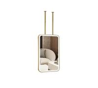 Specchio rettangolare bifacciale da appendere, specchio decorativo da appendere, illuminazione a LED, 3 temperature di colore, luminosità regolabile, adatto for la casa(Gold,60x90cm)