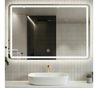 Specchio Rettangolare da Parete con Led Bianco Freddo Caldo e Naturale 80x60cm