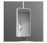 Specchio rettangolare da soffitto con cornice in metallo bianco, specchio sospeso quadrato per bagno per casa o hotel, vetro decorativo minimalista (40 x 60 cm)