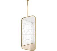 Specchio Rettangolare da soffitto con Cornice in Metallo, Grande Specchio Decorativo da Parete per Il Bagno, Specchio a Braccio Personalizzabile da soffitto - Oro/Nero