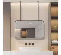 Specchio Rettangolare da soffitto, Trasparente e Pratico, Specchio da Bagno sospeso a Parete con Cornice in Metallo, Specchio per Il Trucco, Specchio da Bagno con Immagine HD per casa e Hote