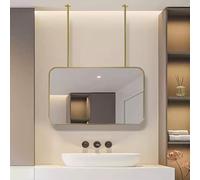 Specchio Rettangolare da soffitto, Trasparente e Pratico, Specchio da Bagno sospeso a Parete con Cornice in Metallo, Specchio per Il Trucco, Specchio da Bagno con Immagine HD per casa e Hote