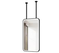 Specchio Rettangolare HD con LED, Specchio da Appendere al soffitto con Asta per Il Mobile del Bagno o per la Decorazione della Parete, Specchio per Trucco e rasatura sospeso, Luce dimmerabi